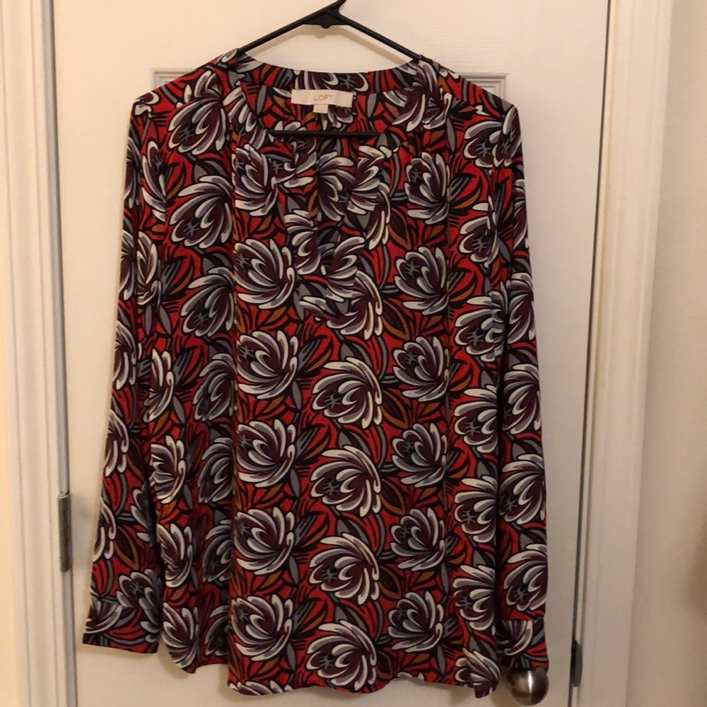 Abstract floral print blouse
